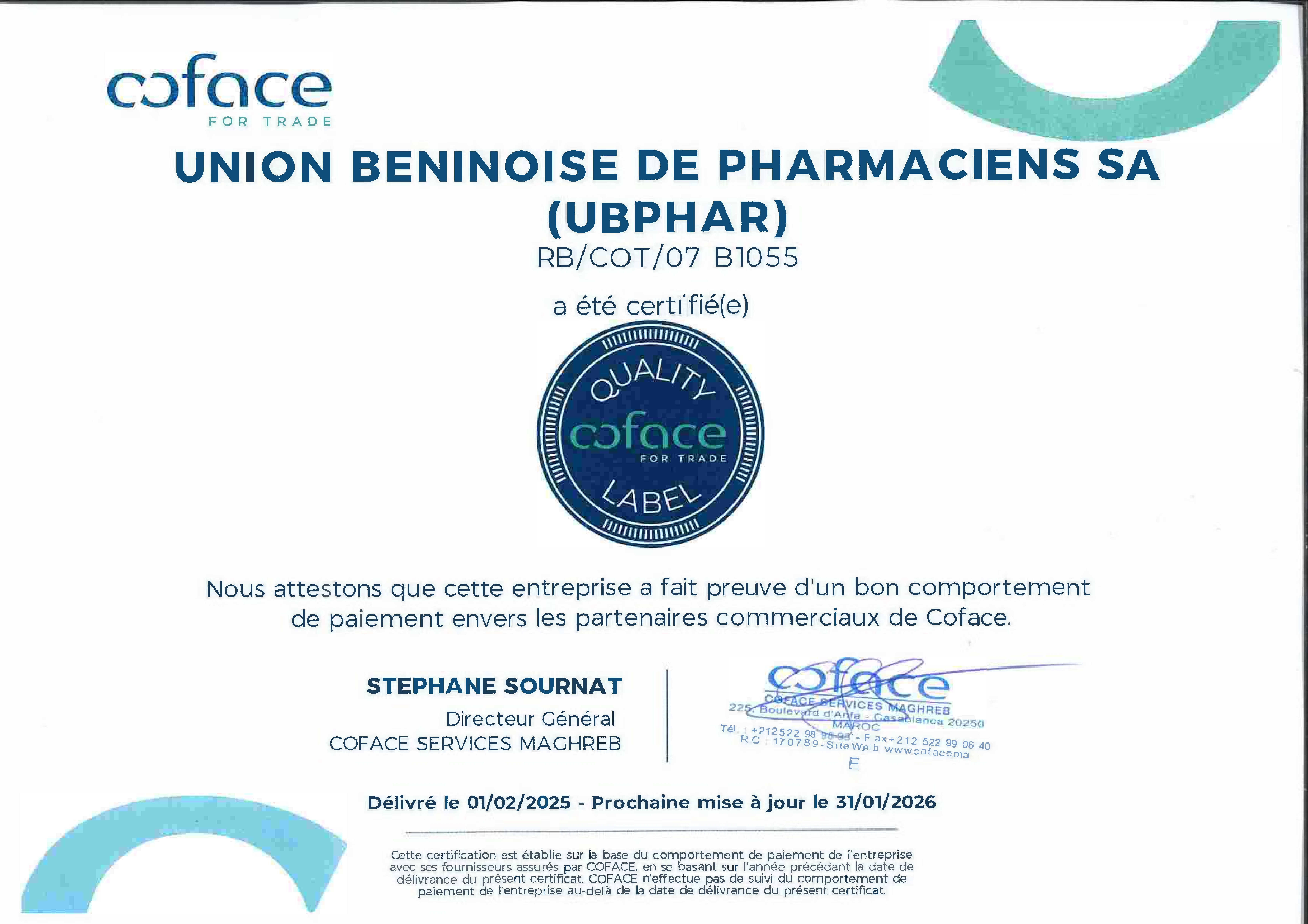 UBPHAR - Coface 2018